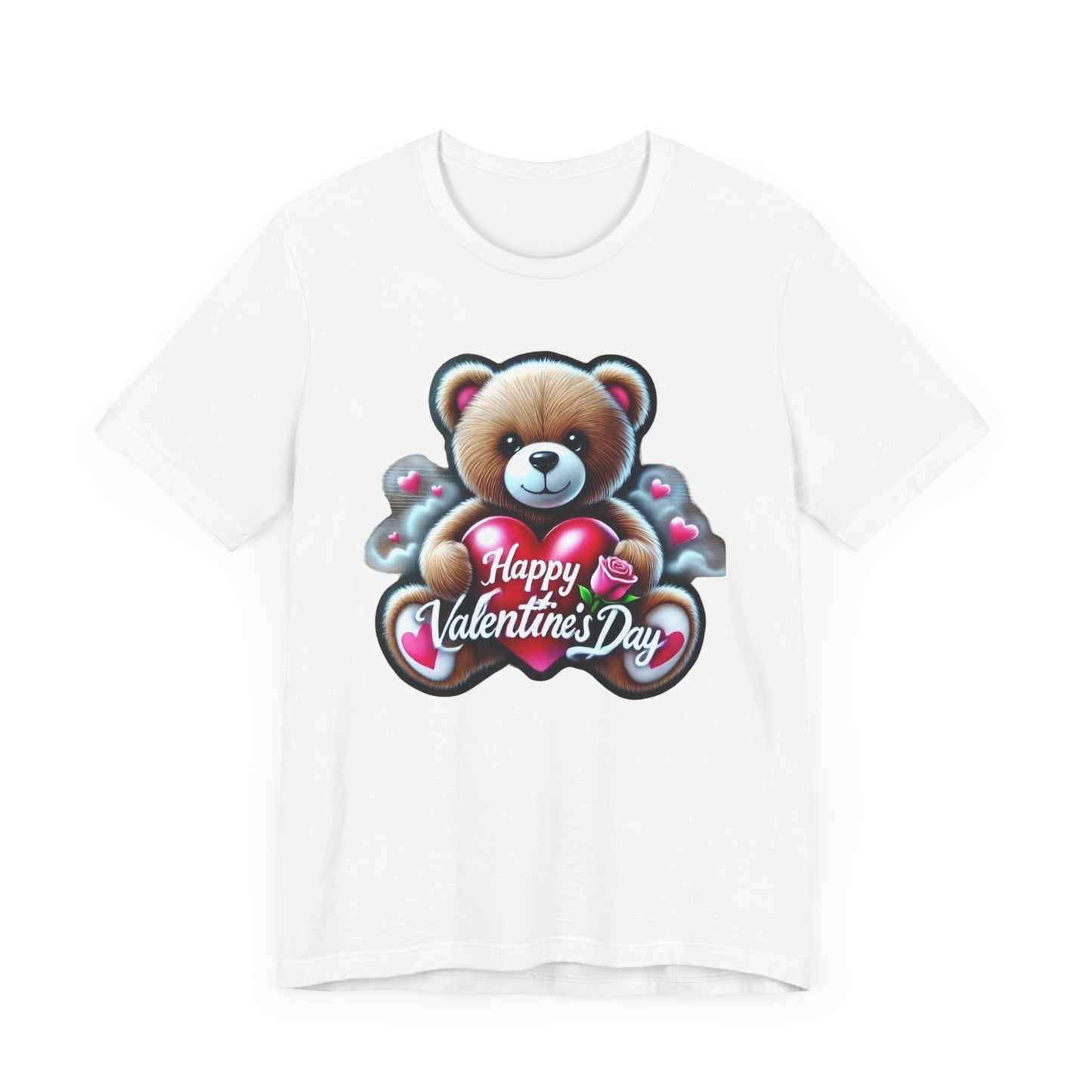 "Happy Valentines Day Teddy Bear" - Unisex Jersey Short Sleeve Tee