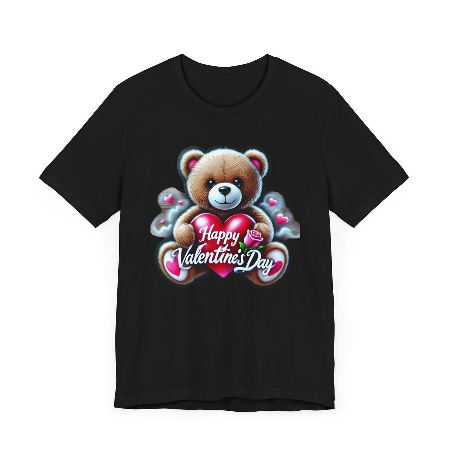 "Happy Valentines Day Teddy Bear" - Unisex Jersey Short Sleeve Tee