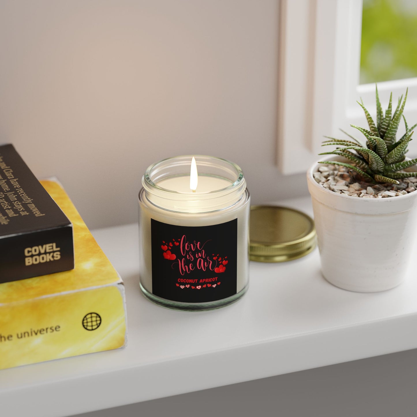 Scented Candle, Valentines Day Coconut Apricot Wax (4oz, 9oz)