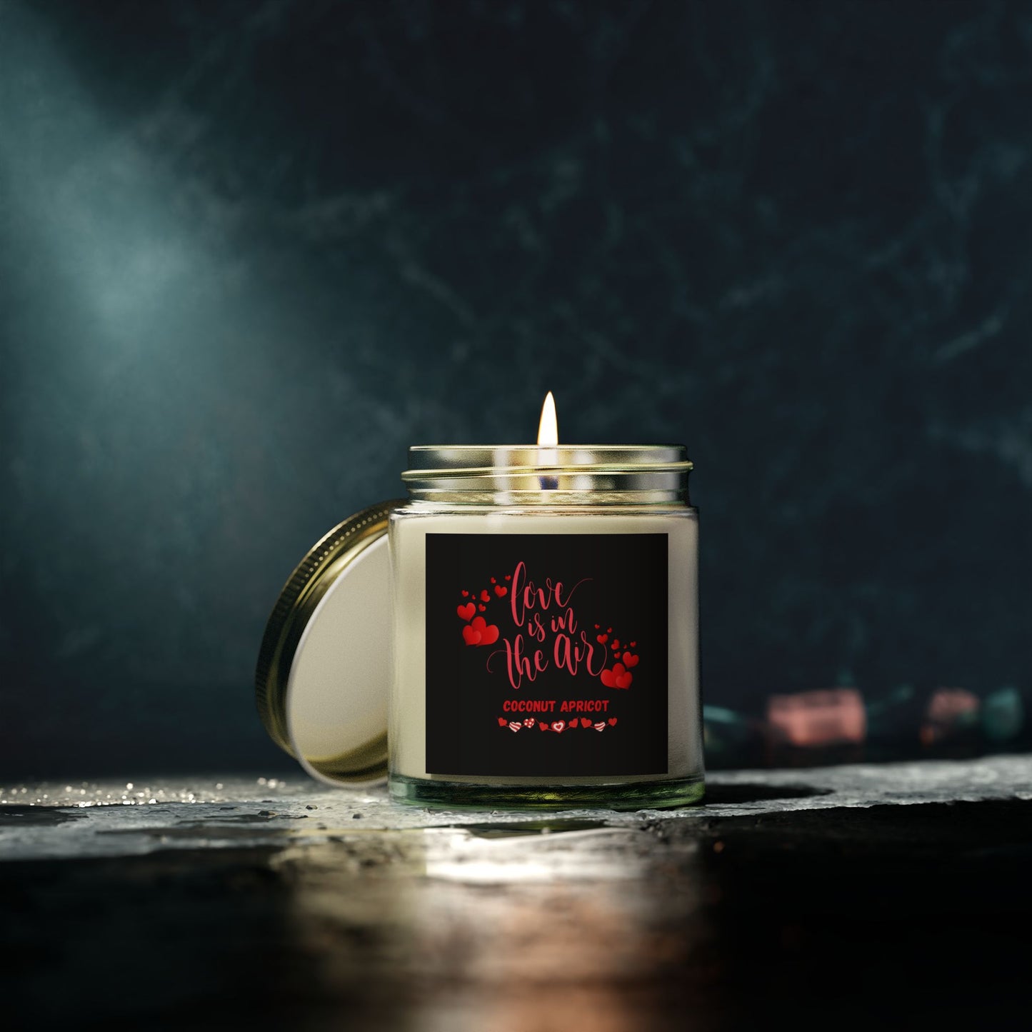 Scented Candle, Valentines Day Coconut Apricot Wax (4oz, 9oz)