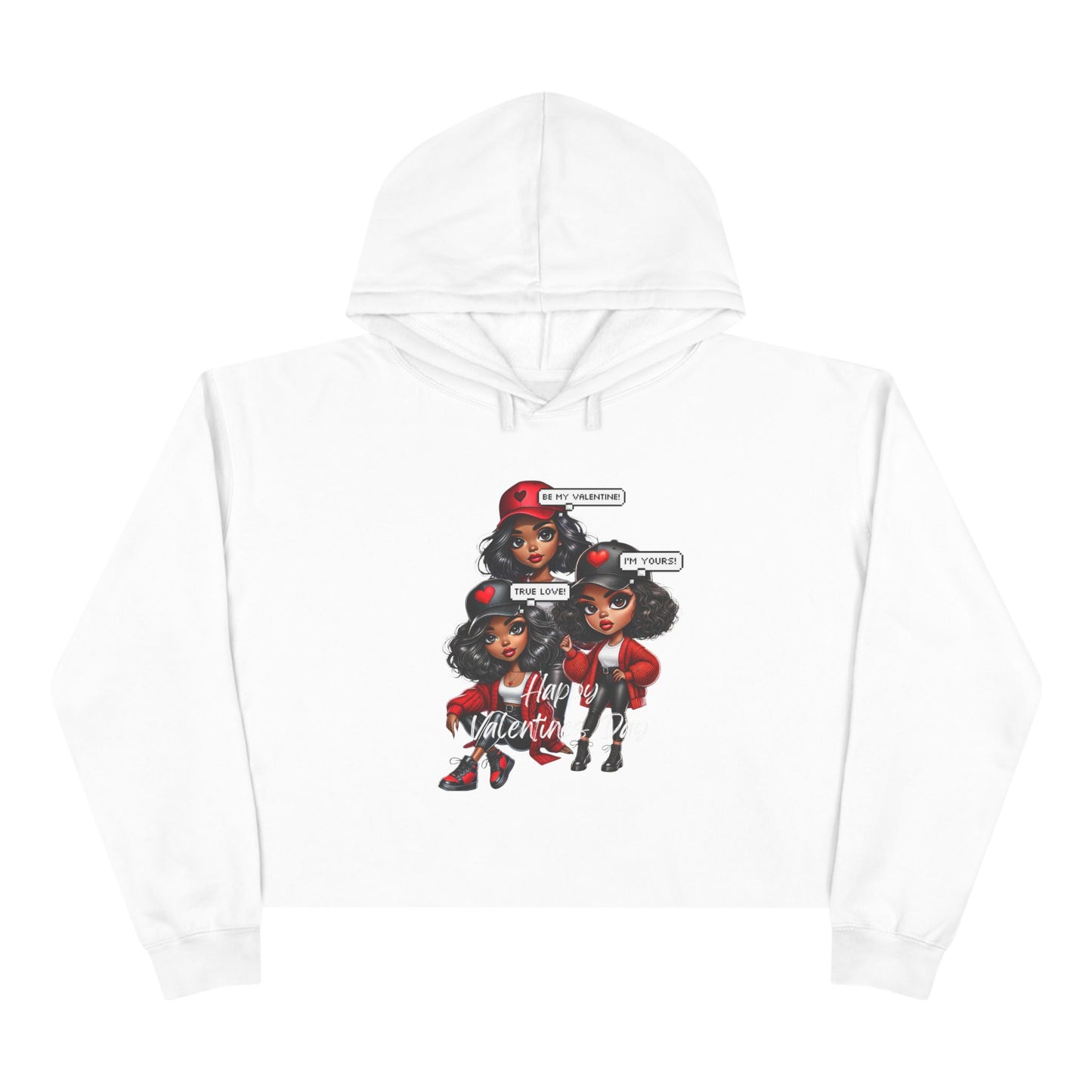 "Happy Valentines Day" - Crop Hoodie