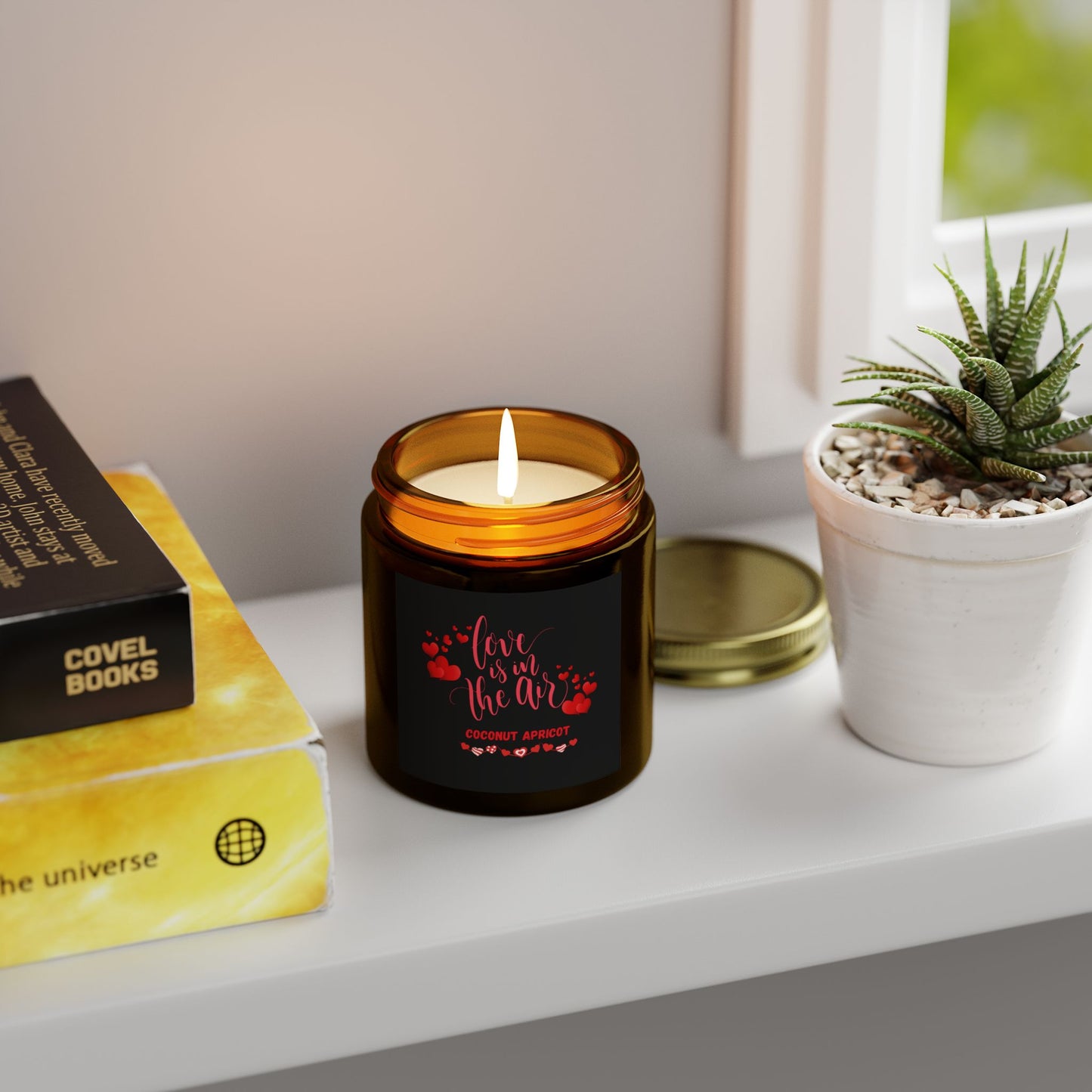 Scented Candle, Valentines Day Coconut Apricot Wax (4oz, 9oz)