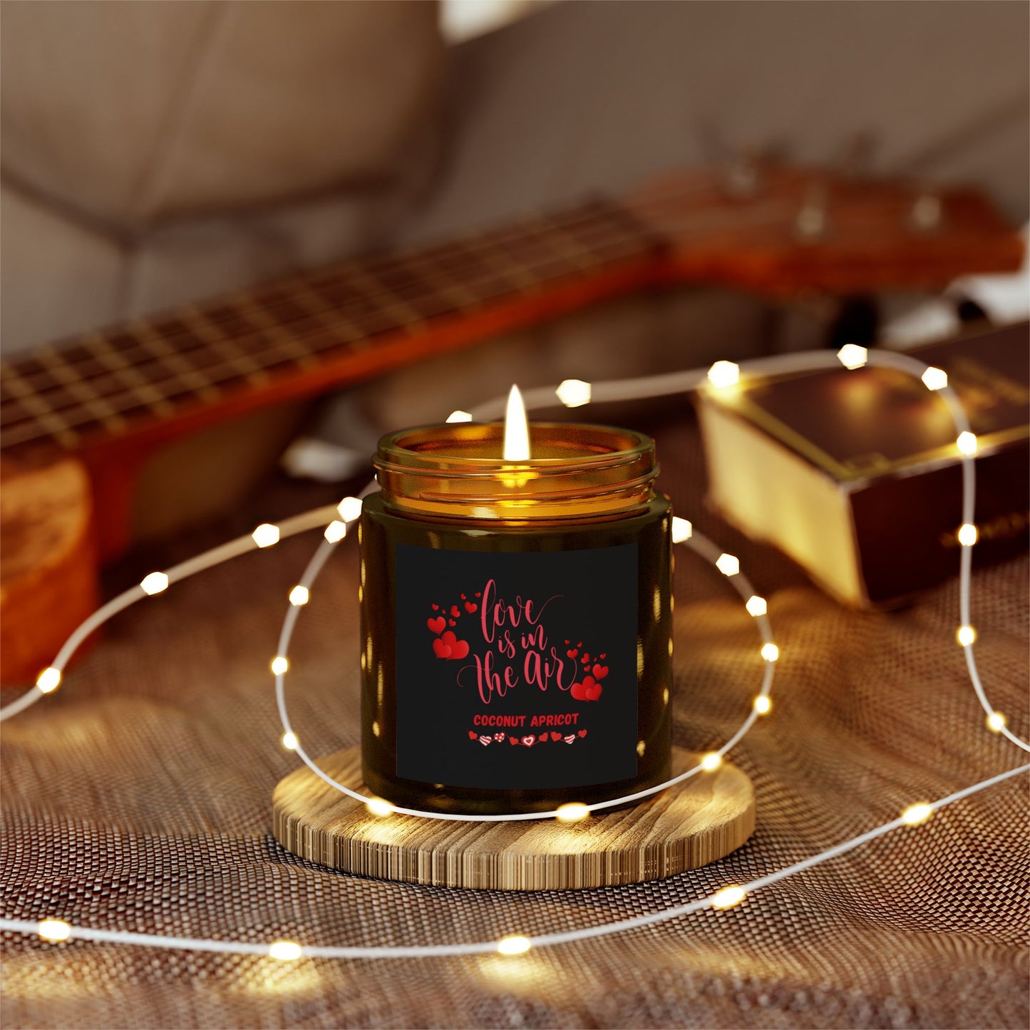 Scented Candle, Valentines Day Coconut Apricot Wax (4oz, 9oz)