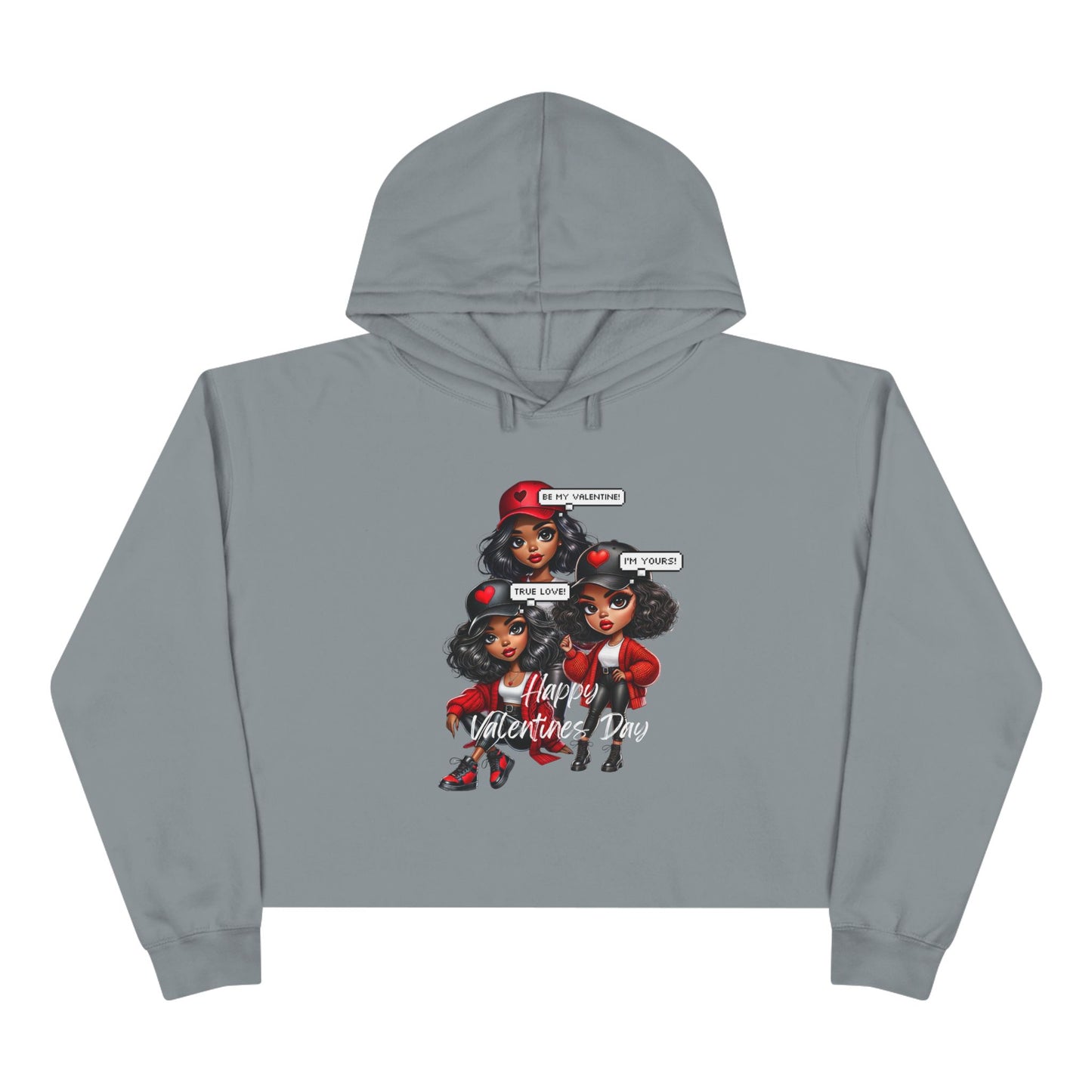 "Happy Valentines Day" - Crop Hoodie